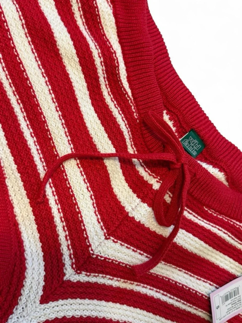 Wild Fable Striped Sweater Shorts Size S RedWh Y2K Festival Americana Coquette - Picture 4 of 5